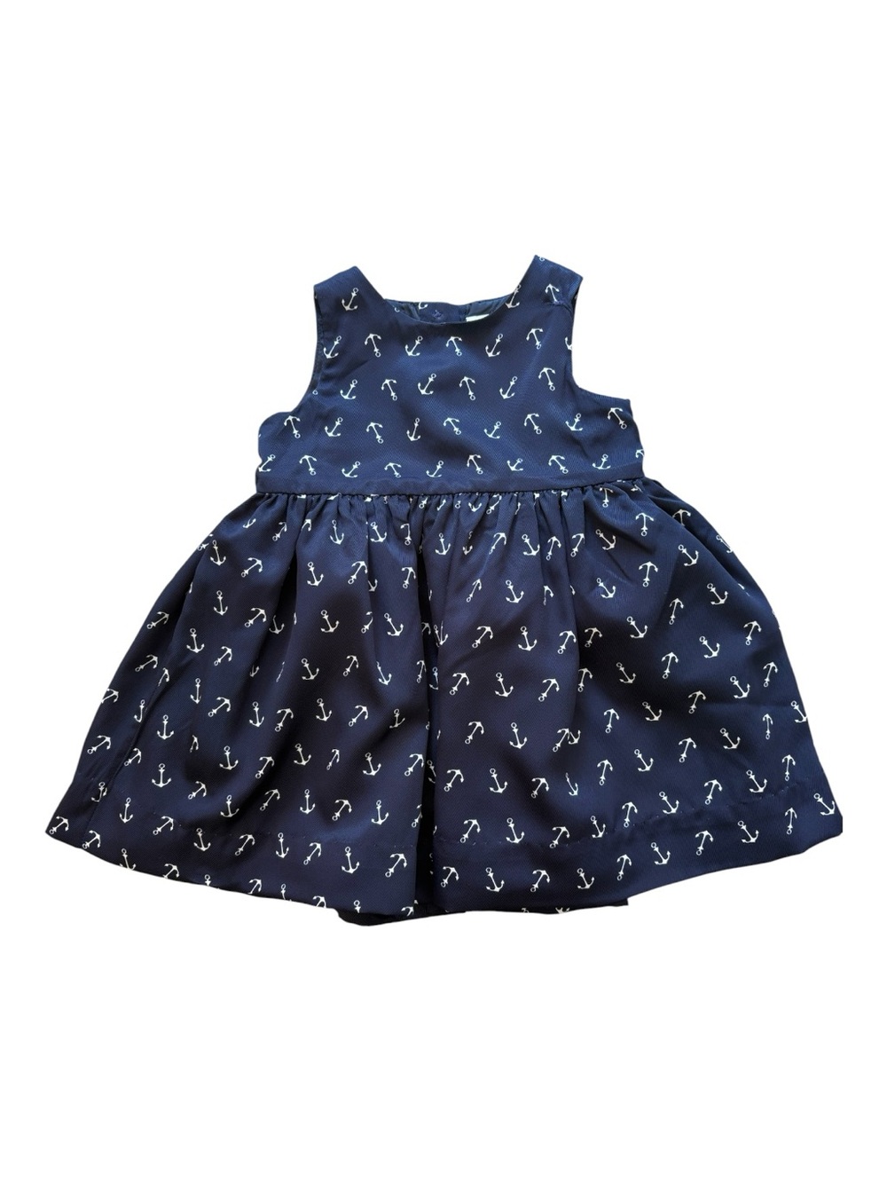 Ralph Lauren Baby Girl Navy Blue Anchor Dress Nautical Sleeveless 9M